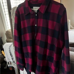 Orvis Burgundy and Black Plaid Men's Shirt